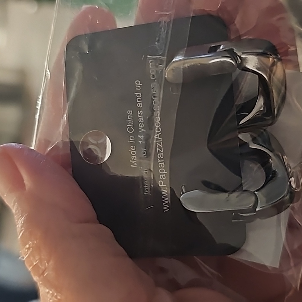 Asymmetrical Advocate Black Hoop Earrings Hinged - Picture 3 of 3